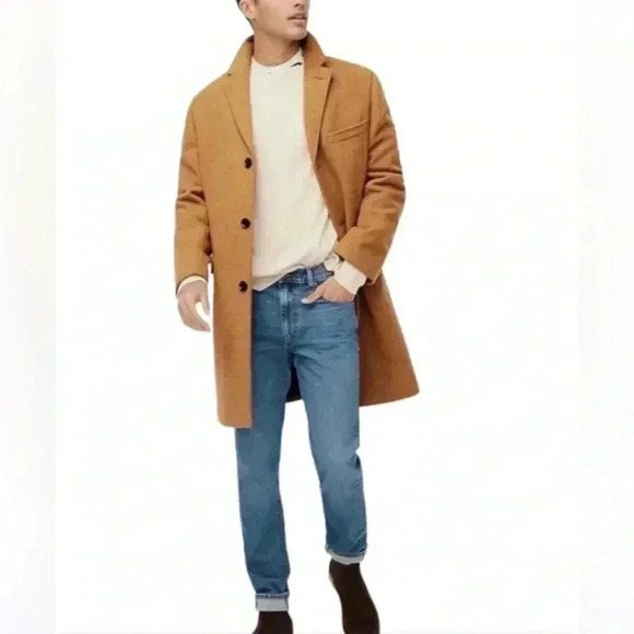 J. Crew Thompson Wool Overcoat Topcoat in Camel Size 36  Small NWT - Picture 1 of 14